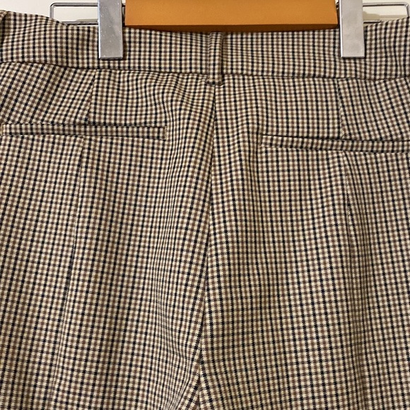 Denver Hayes Brown Black Cream Houndstooth Print Trouser Pants Women Size 10x27 - Picture 5 of 12